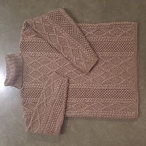 J. Crew Cable Knit Turtleneck Sweater in Taupe